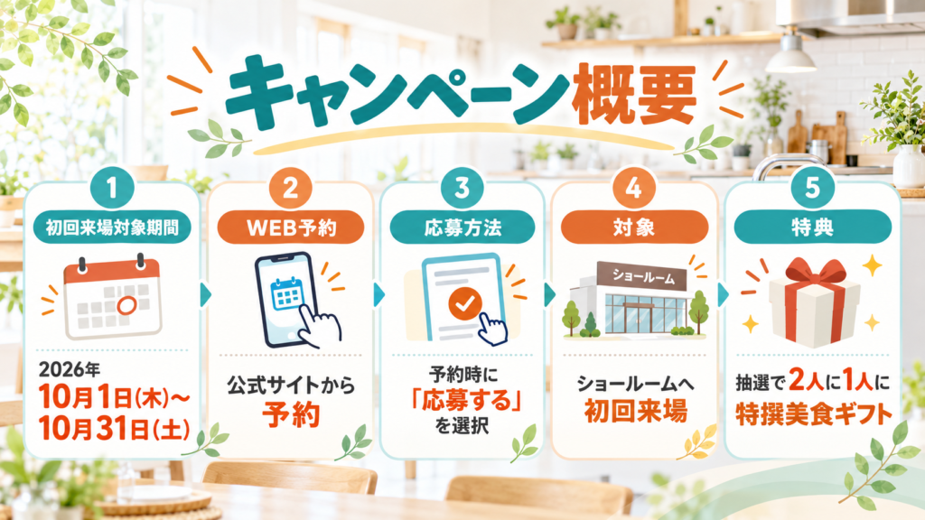 クリナップ「秋のびっクリナップ!フェア」の開催期間・Web予約・応募条件・特典の概要